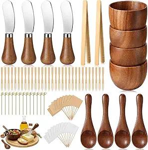 254PCS Charcuterie Board Accessories Set – Cheese Knives, Mini Tongs, Dip Bowls, Cocktail Picks, Butter Spreaders, Party Serving Utensils for Weddings, Events & Kitchen