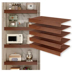 30"*16" Walnut MDF Wood Shelf Liners, 0.6 Inch Thick Heavy Duty Wire Rack Covers, Tool-Free Shelf Pad for Closet Pantry Kitchen Bathroom Cabinet Storage Shelves