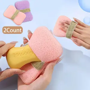 2 Pack Exfoliating Soap Bags with Shower Sponges – Foaming Soap Saver Pouch with Strap, Body Scrubber, Exfoliating Tool for Deep Cleansing, Gentle Exfoliation, Bath & Shower Essentials for Men & Women