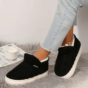 Women's Memory Foam Slippers Comfort Wool-Like Plush Fleece Lined House Shoes for Indoor & Outdoor