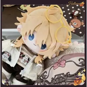 2026 new 20cm Genshin Impact Varka Plush Doll with Posable Skeleton Dress Up Cotton Doll Anime Stuffed Toy Room Decor Kids Birthday