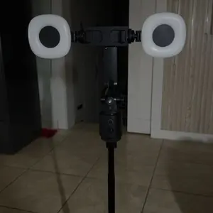 360° Rotatable Selfie Stick Tripod, Rechargeable Smart Face Tracking Tripod with 2 Fill Lights, Auto Face Tracking Phone Holder for Vlog, Live Streaming, Remote Tripod