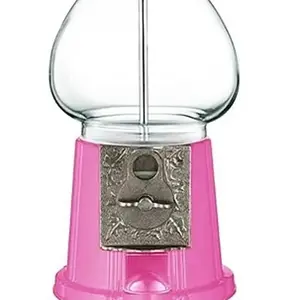 Classic PINK 11" Tall Metal Gumball Machine Bank