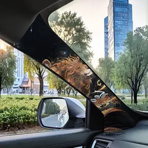 Jdm Car Interior A-Pillar Modification Kit, Universal Style Upgrade Lion Pattern Self-Adhesive Elastic Patch Set, DIY Customization, Car Interior Decor