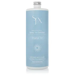 SunFX Original Tan Spray Tan Solution - All Natural & Organic, 1 Liter, Suitable for All Skin Types, Classic Sun-Kissed Bronze Tan with ECO Cert DHA