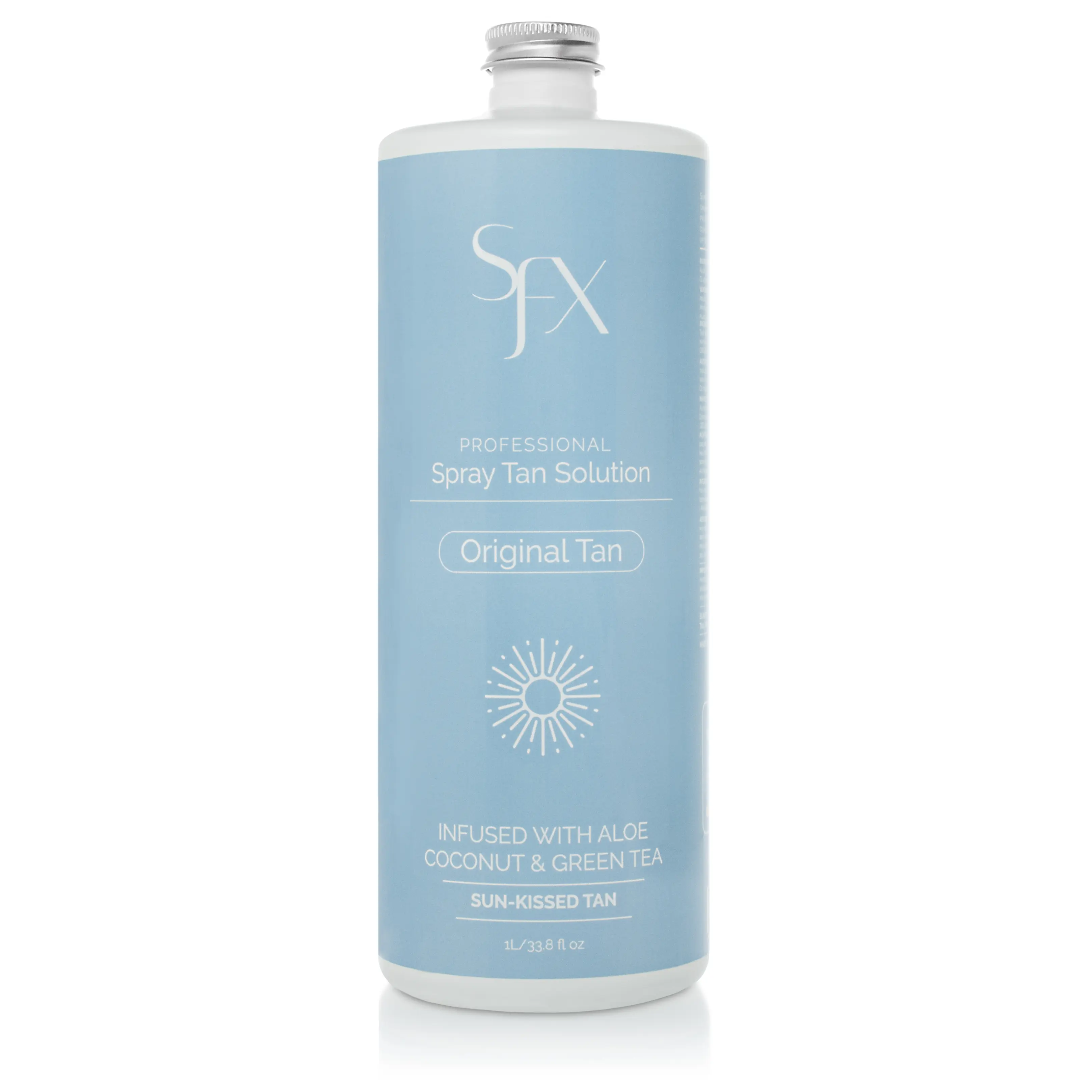 SunFX Original Tan Spray Tan Solution - All Natural & Organic, 1 Liter, Suitable for All Skin Types, Classic Sun-Kissed Bronze Tan with ECO Cert DHA