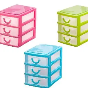 Small Drawers Storage Organizer, 3 Drawers for Buttons, Beads, Jewelry, Needles