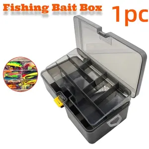 1PC Fishing Tackle Box Plastic Double Layer Lures Hook Minnow Bait Storage Case Multifunctional Fishing Tool