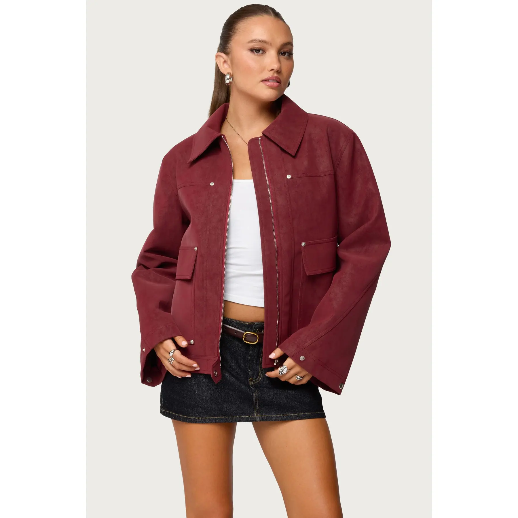 Annabelle Oversized Faux Suede Jacket Annabelle Oversized Faux Suede Jacket