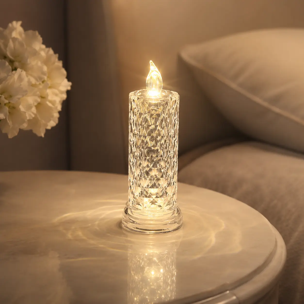 4-Pack Unisex LED Water Drop Flameless Candle Lights, Realistic Dripping Wax Decorative Lamps for Bedroom, Home Decor, Romantic Table Centerpiece