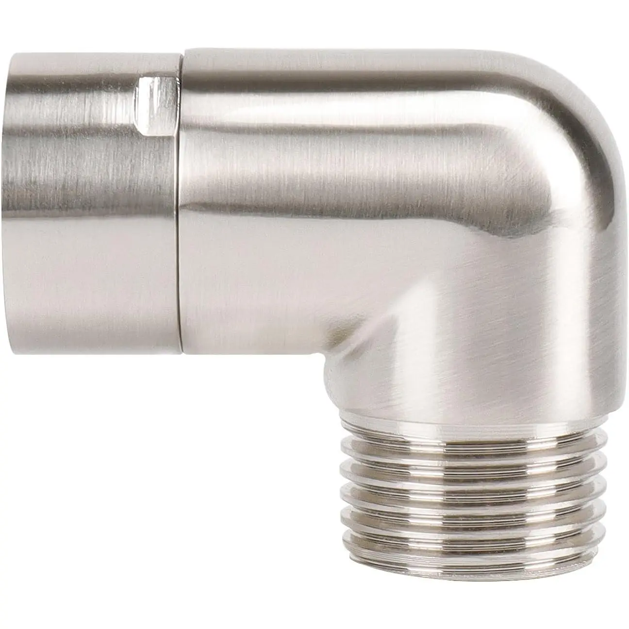 Shower Elbow Adapter, Solid Brass 1/2" Shower Arm Extension for Connecting Shower , 90  (Brushed Nickel)