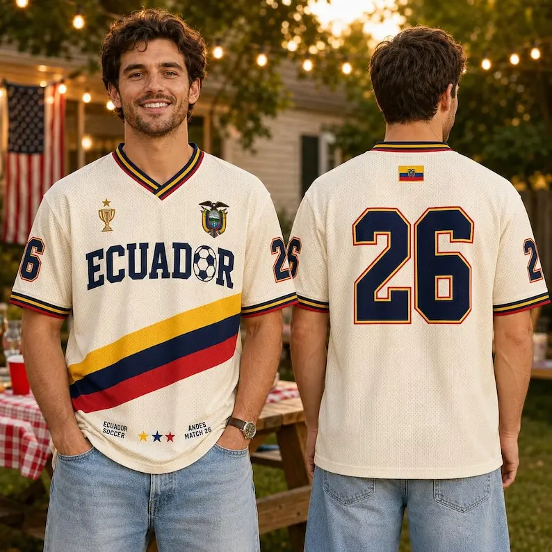 Ecuador Soccer Jersey Shirt, Ecuador Football Fan Jersey, Personalized Ecuador Shirt, Custom Name Number Soccer Gift, Ecuador Team Jersey