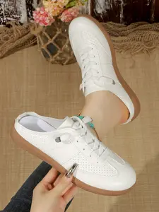 2026 Summer New Block Half Slip-On Sneakers for Women, Breathable Soft Sole, Casual Board Shoes, Trendy Style
