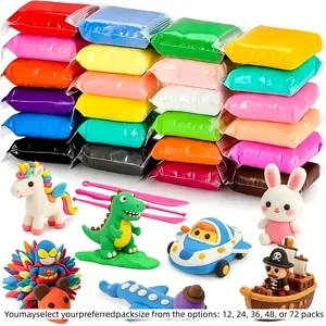 Air Dry Clay Kit (12/24/36/48/72 Colors), DIY Toys for Ages 3+, Create Viral Crafts, Gifts & Room Decor, Easy to Use Clay Dough Supplies