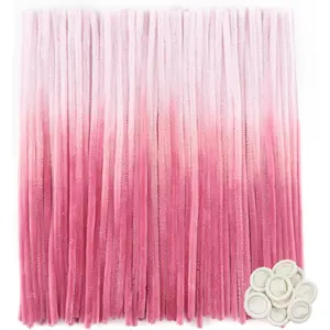 100 count Pipe Cleaners Gradient Pink Chenille Stems for Crafts 12 Inch Fuzzy Sticks Craft Supplies for DIY Art Craft Projects Home Decorations