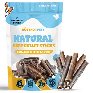 6" Beef Esophagus Gullet Sticks for Small & Medium Dogs