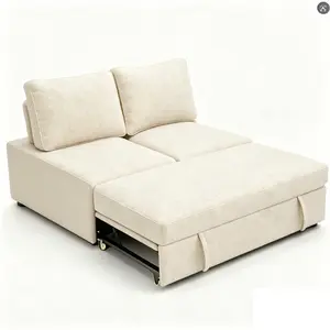 【Only Pull-Out Loveseat Bed】86 Inch Sectional Sleeper Sofa, 5-7 Seat L Shaped Sleeper Sectional Couch with Pull Out Bed, Convertible Sofa Bed with Storage for Living Room, Apartment, Modular Cloud Couches