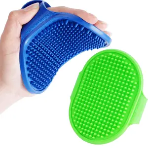 2 Pack Dog Grooming Brush, Premium Soft Silicone Pet Bath Brushes with Adjustable Handle, Shampoo Soothing Comb for Wet Dry Long Short Haired Dogs & Cats Massaging, Deshedding