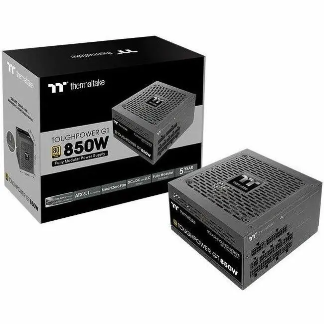 Thermaltake Toughpower GT 850W ATX 3.1 Power Supply, Black PS-TPT-0850FNFAGU-3