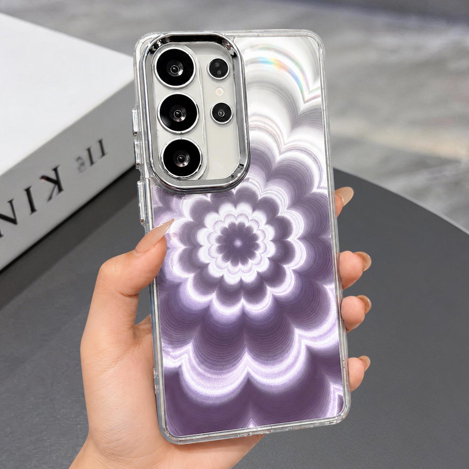 Glitter Shiny 3D Blooming Flower Phone Case for SamSung Galaxy S26 Ultra/S26+/S25 S24FE ,Soft Silicone Slim Clear Shockproof Protective Cover Phone Case for Women Girls