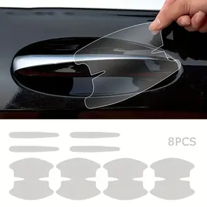 Yitape 8-Piece Tpu Car Door Handle Protection Film, Scratch-Resistant Transparent Car Paint Protector Sticker, Easy Installation, Waterproof Durable, Car Decals