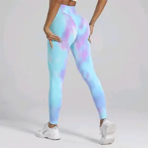 Lalaland Tie Dye Leggings/Biker Shorts - Bottoms Comfort Comfortable Fit Fitness Gym High Waist Knit Seamless Spandex