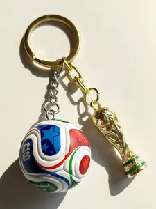 Soccer Ball & Trophy Style Keychain, Sports Themed Bag Charm, Stylish Football Fan Accessory, Souvenir Gift for Sports Lovers