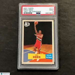 2007 Topps #111 Greg Oden Card PSA 9 MINT 1957-58 Variation