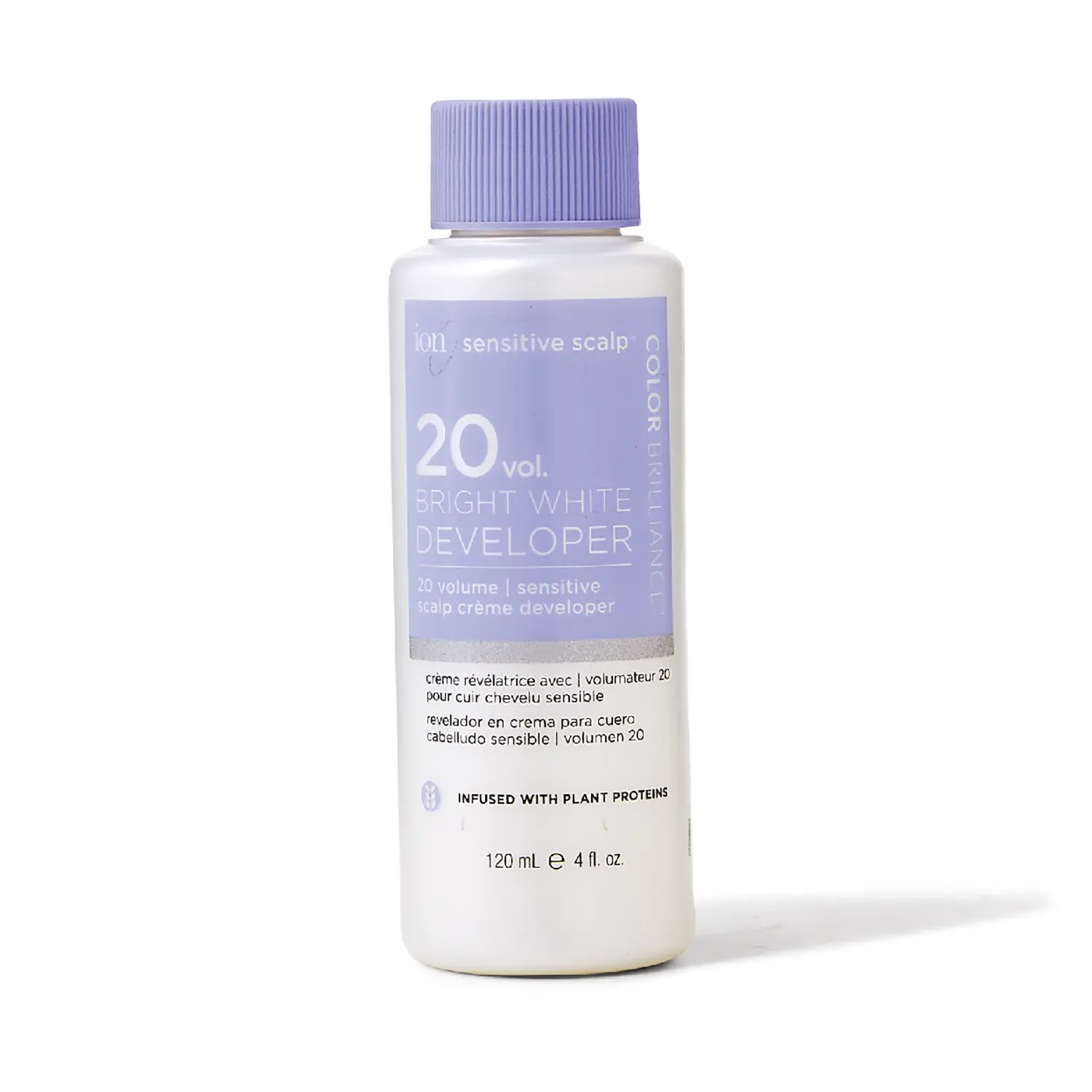 Ion Bright White Sensitive Scalp Developer 20 Volume, Vegan, CrueltyFree, ParabenFree, Infused with Plant Proteins, Argan Oil, Aloe Vera, Coconut Oil, 4 Ounce