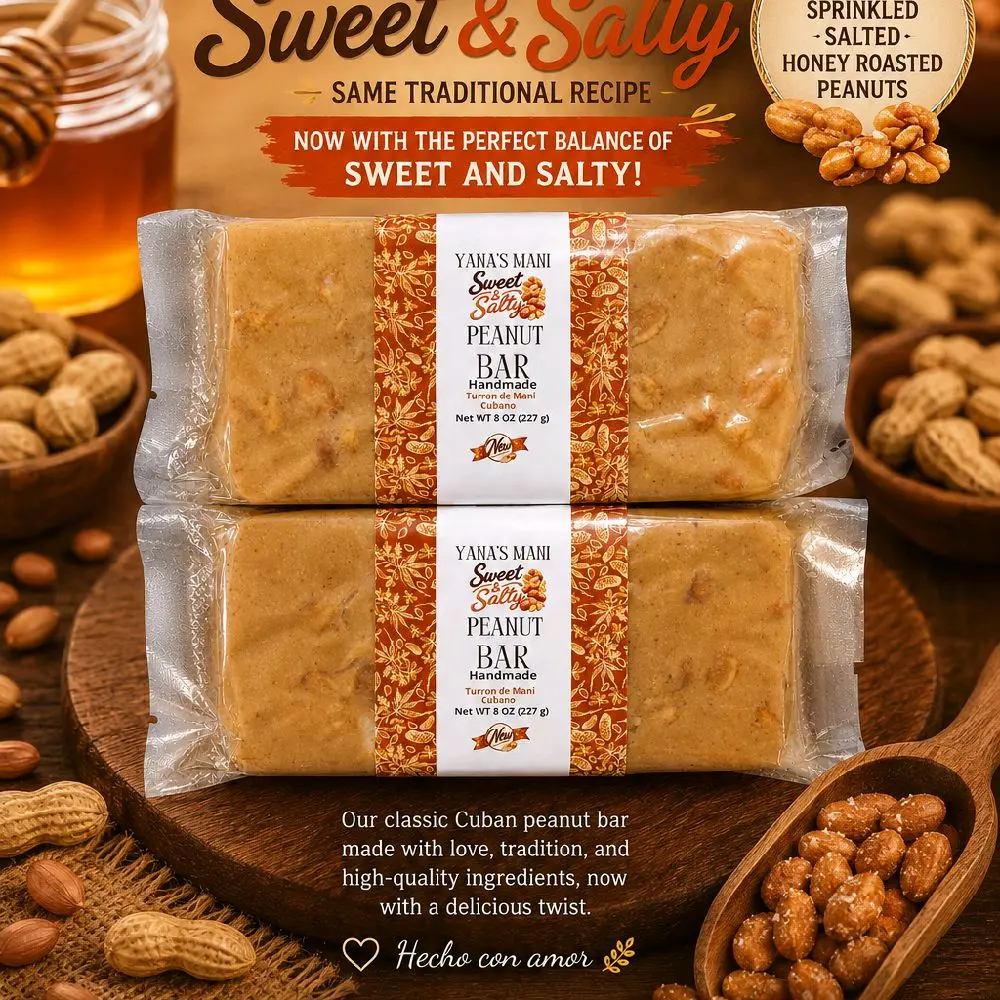 Yana's Sweet & Salty Peanut Mani Snack Bar, 8oz (227g) 2-Pack