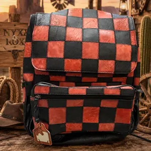 Red and Black checker Backpack