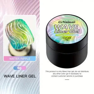 OsNailmall Nail Wave Liner Gel, Three-Dimensional Adhesive, Non-Flowing, UV/LED Gel Adhesive Drill Glue, Nail Polish, Nail Art Supplies