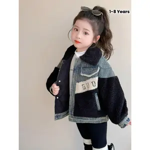 Girls' 2025 New   with Hood & Full-Zip Closure Thickened Mid-Length Parka Jacket Color Block Design Warm Lining Loose Fit for Outdoor Play & Casual Attire Elegant Korean Style  for Cold Weather  Jacket for Girls winter coat