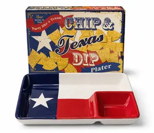 Chips & Texas Flag Dip Platter