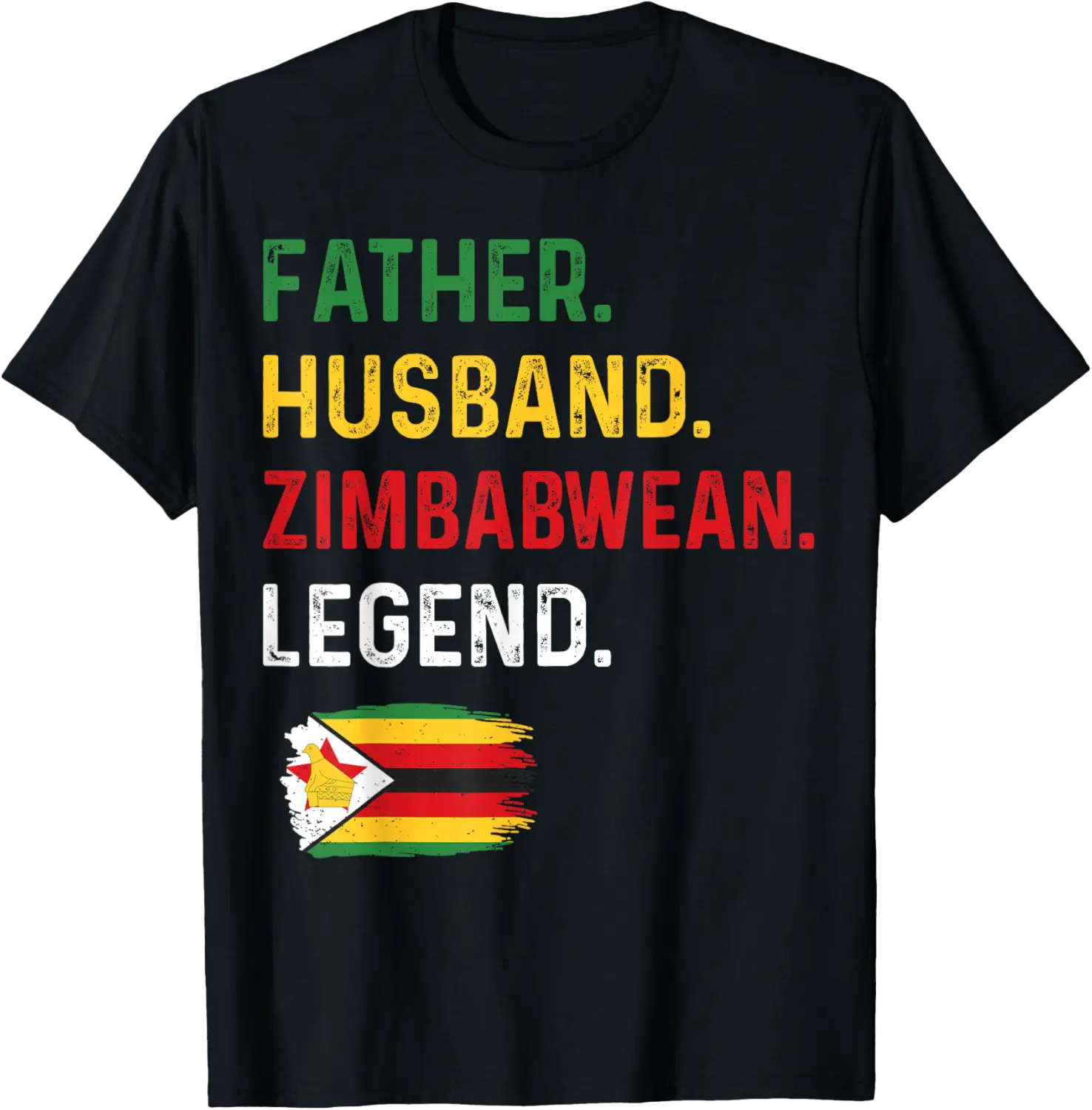 Father Husband Zimbabwean Legend Proud Dad Zimbabwe Flag T-Shirt - Hannahgu Shop 25B0BGS29YCB