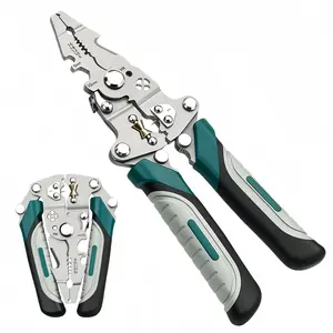 Multifunctional 10 in 1 Foldable Wire Stripping Crimper Tool, Electrical Cable Cutter Wire Twister Splitter Plier, Professional Electrician Repair Tool, Best Father Day Gift for Handyman Dad