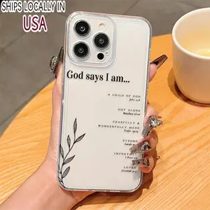 Clear Phone Case with Bible Verse, Anti-drop Phone Protective Cover, Phone Accessory Compatible with iPhone 6 7 8 X XR XS 11 12 13 14 15 Pro Max, Casing