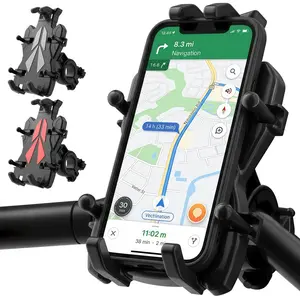 8-Claw Anti-Shake Bike Phone Holder, 360° Rotation Quick Release Motorcycle Phone Mount Shockproof Handlebar Phone Cradle for Scooter ATV, Universal for iPhone 17 16 15 14 13 12 11 Pro Max Plus Samsung Galaxy Android 4.7-7.2 inch Smartphones Accessories