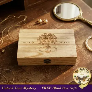 FNYDOX Handmade Jewelry Box, Wooden Decorative Trinket Storage Box for Women, Vintage Home Decor Memory Boxes for Keepsakes, Tree of Life Gift Boxes with Hinged Lid