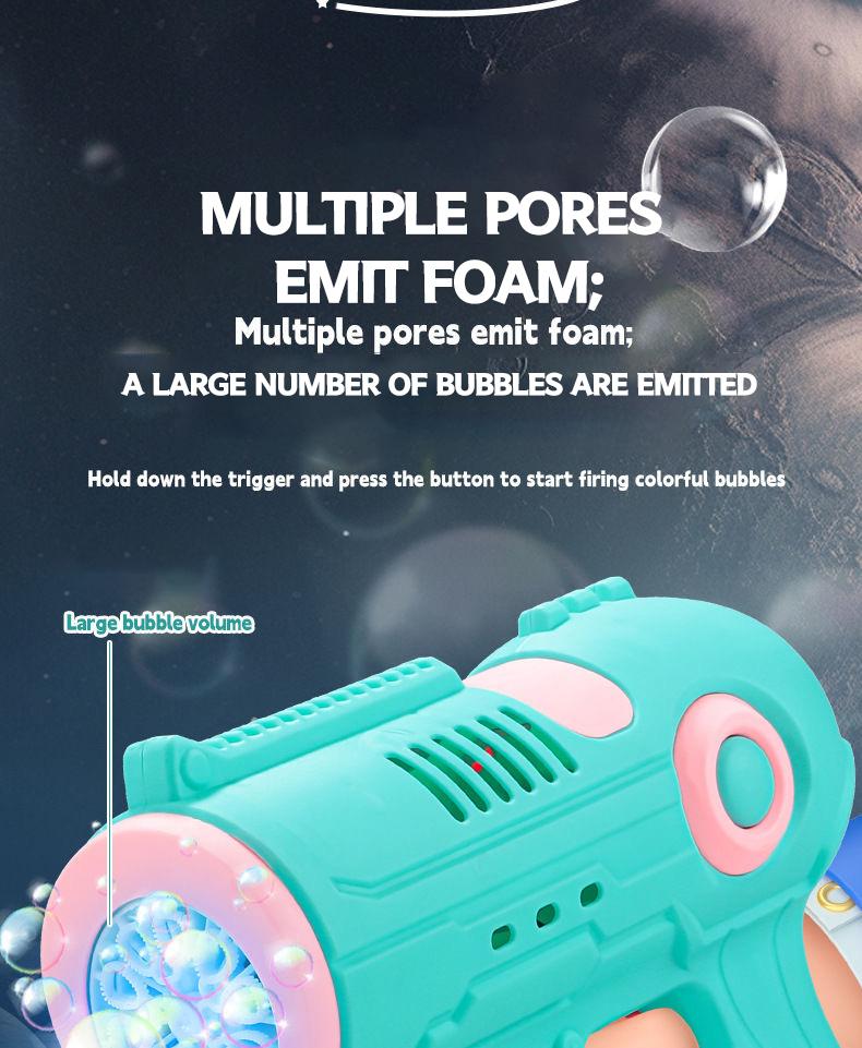 Space Bubble Gun Toy, Handheld Bubble Maker, Fun Outdoor Play Equipment for Kids, Durable Design for，Gift for boys and girls