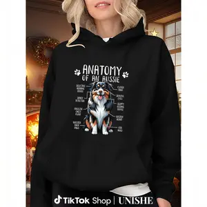 Funny Aussie Dog Owner Hoodie – Australian Shepherd Anatomy Design, Long Sleeve