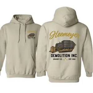 Heemeyer Demolition Hoodie – Bulldozer Heavy Equipment Graphic, Vintage Construction Style Sweatshirt, Unisex Workwear Outfit, Cozy Fall Hoodie for Men and Women