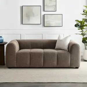 Liana Upholstered Fabric Loveseat in Mocha