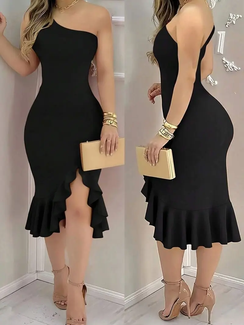 jillian asymmetric midi dress Cullman Asymmetrical One Shoulder Midi Dress main image 0