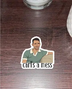 Carls a Mess Funny Sticker Sheet, die cut waterproof vinyl decals
