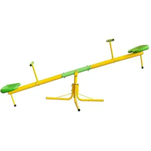 Playground Seesaw, 360° Rotating Steel Garden Seesaw Outdoor, Durable Playground Equipment SpringStatements