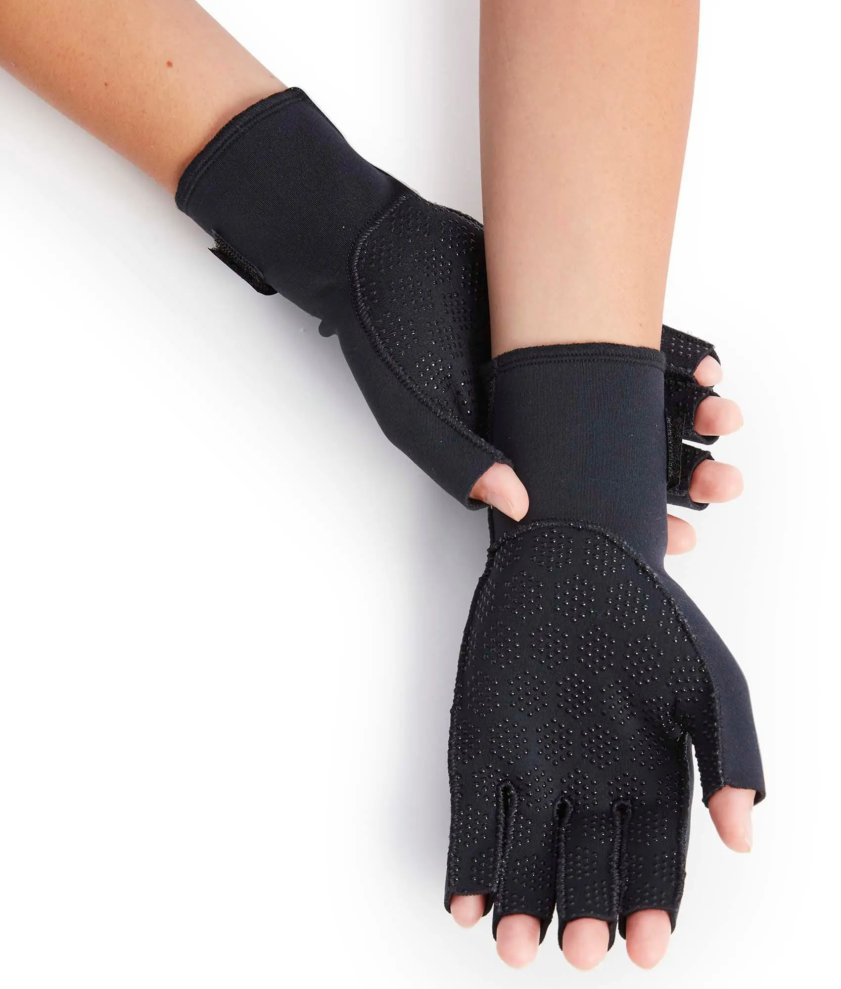 Unisex Fingerless Compression Gloves - Warm, Stretchy Hand Support for Arthritis Joint Pain Relief, S