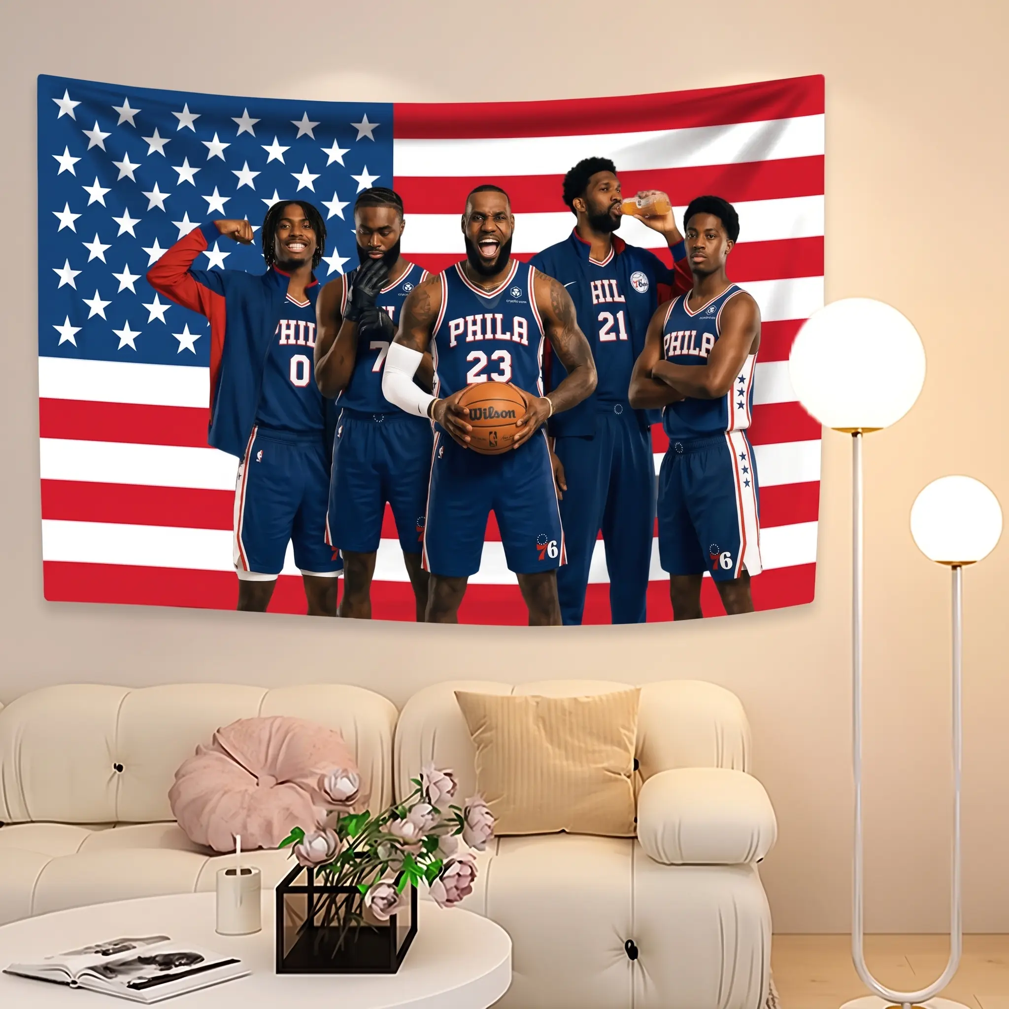 LeBron James Philly Tapestry, Trust The Process, Basketball Fan Gift