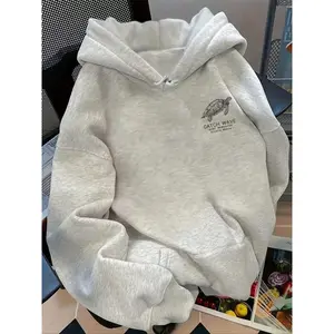 Women's Cartoon Print Hoodie, Loose-Fit Preppy Style Funny Sweatshirt, Thick Fabric Spring & Fall Casual Wear, Comfortable Daily