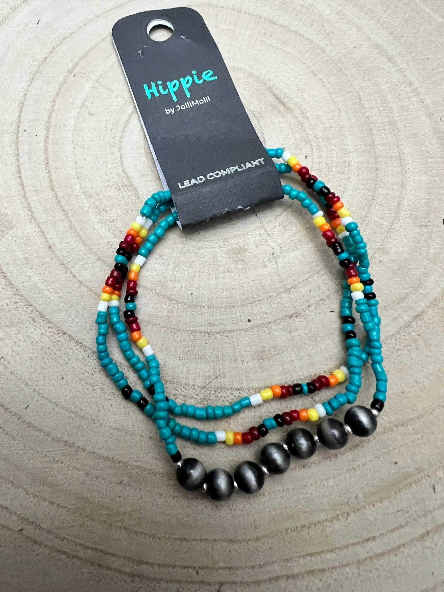 Western Seed Bead & Navajo Pearl Stretch Bracelet Set — 3-Piece Turquoise Stack